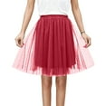 thumbnail image 2 of FAOWME Women's Skirt High Waist Solid Color Layered Comfortable Fashion Mesh Tutu Dancing Skirts For Festive And Party Occasion,,Xl, 2 of 4