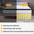 thumbnail image 4 of Sunny Yellow Solid Bed Skirt King Size 16 Inch Drop, Minimalist Cloth Soft Yellow Linen Texture Adjustable Elastic Dust Ruffles Bedskirt for King Bed Wrap Around Pleated Mattress Frame Cover, 4 of 9