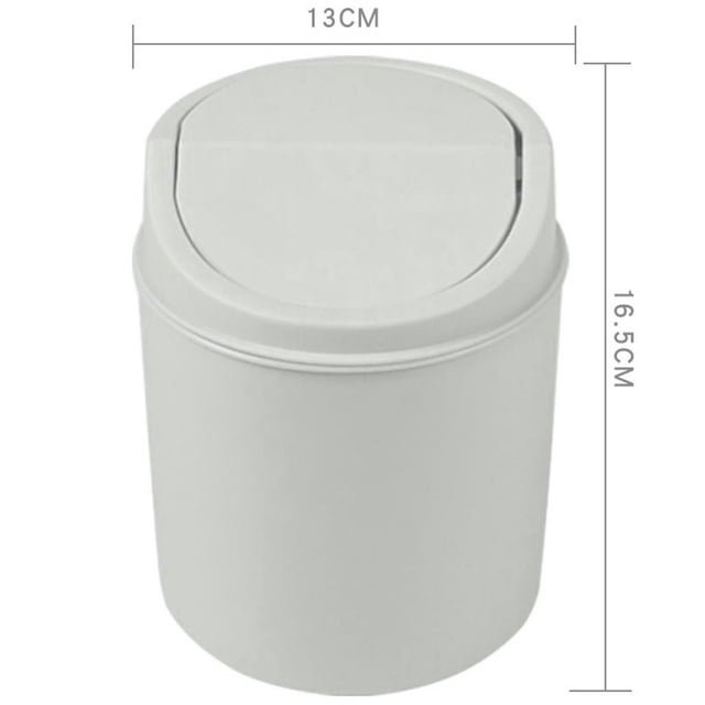 Mini Desktop Trash Can, 16.5x13x13cm, Plastic Material, Creative Covered Design for Kitchen Living Room