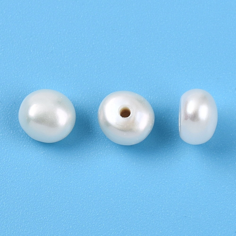 80pairs Grade 3A Natural Cultured Freshwater Pearl Beads Half Drilled Half Round Beads Creamy White 5~5.5x3.5~4mm Hole: 1mm DIY