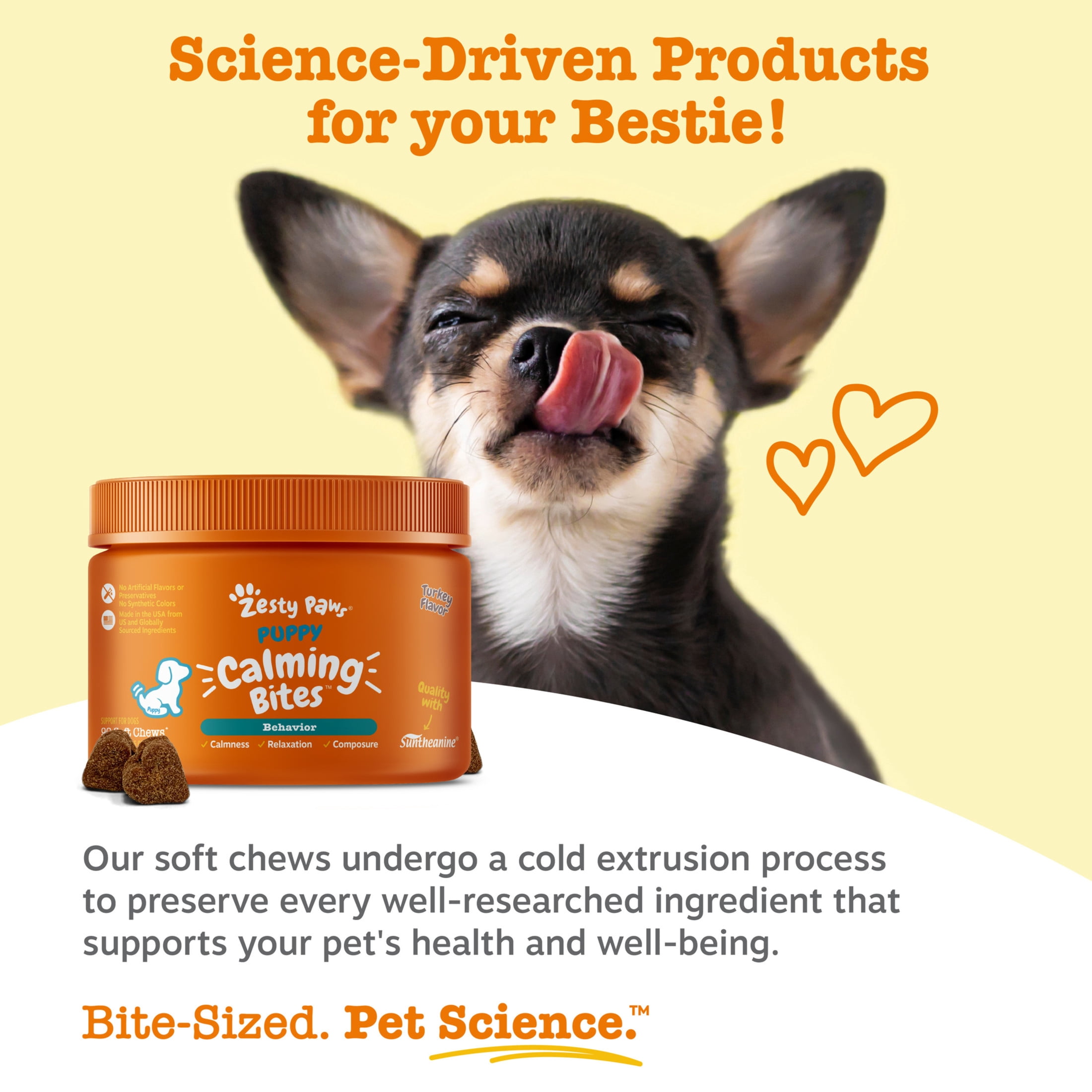 Zesty Paws Puppy Calming Bites Turkey Flavor Dog Supplement, 90 Count
