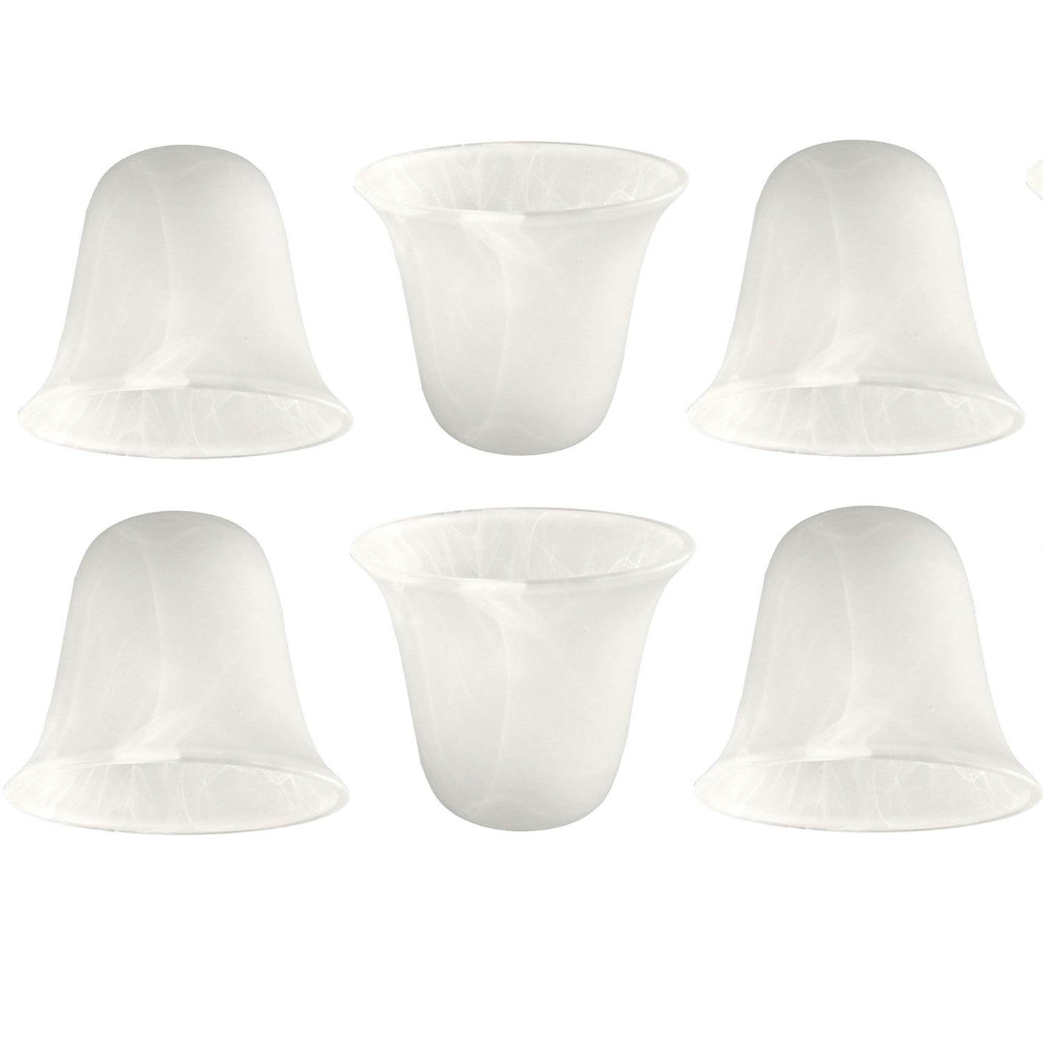 Frosted Square Deco Glass Shade 2 1/4" Fitter for Ceiling Fan Light Kit Set of 4 