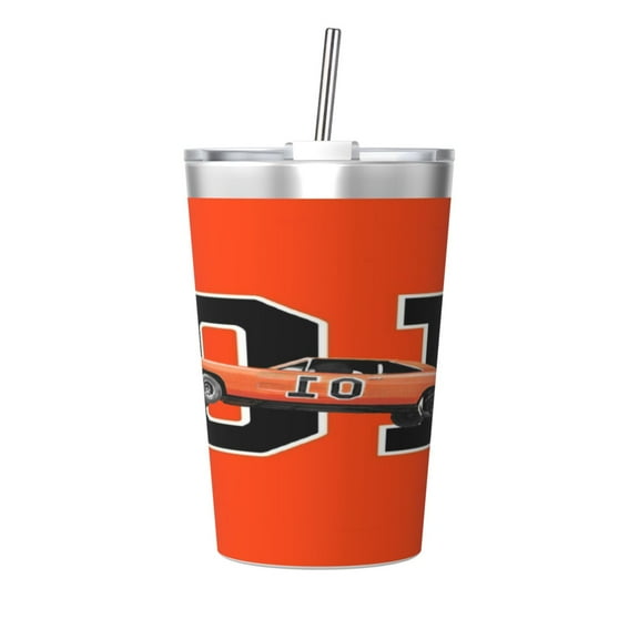 12 OZ Dukes Haz-zard Insulated Stainless Steel Tumbler Coffee Mug Water Bottle for Women Men Teens Gift Travel Cup With Straws Lid