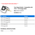 thumbnail image 2 of Turn Signal Switch - Compatible with 1978 - 1979 Dodge B300, 2 of 2