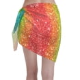 thumbnail image 2 of Disketp Glitter Rainbow Women Swimsuit Cover Up Short Chiffon Summer Beach Sarong Bikini Wrap Skirt Bathing Suit, 2 of 7