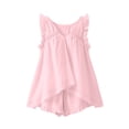 thumbnail image 5 of Likimi 2 Piece Sets For Women Sleeveless V Neck Solid Color Ruffles Loose Fit Top With Shorts Summer Elegant Fashion Outfit Set Red Size S, 5 of 5