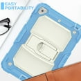 thumbnail image 3 of for iPad mini 5/mini 4 Case with PET Screen Protector + Pencil Holder + Stand + Shoulder Strap | Heavy Duty Protection 3 Layer Silicone PC Case for iPad mini 5/mini 4 | Skyblue+Beige, 3 of 9