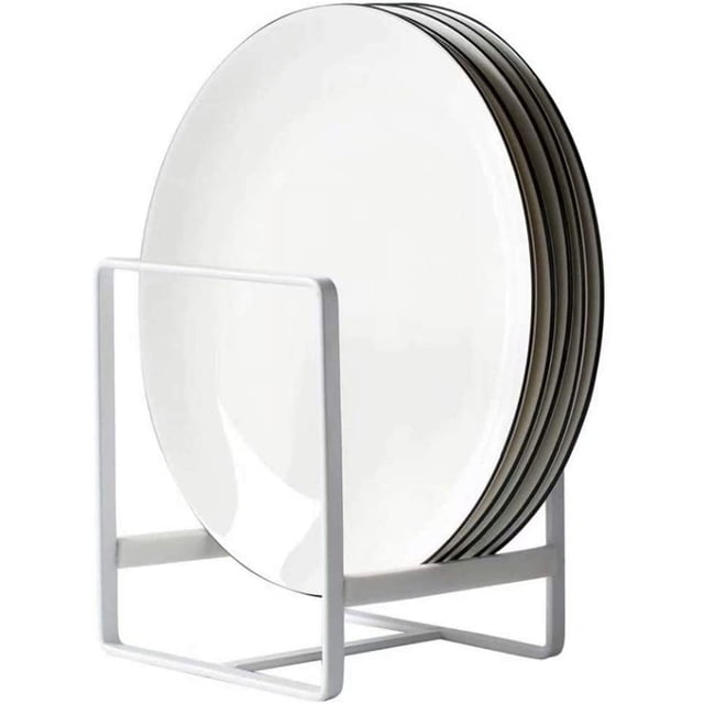Stylish Plate Organizer Rack Metal Vertical Dish Storage Shelf