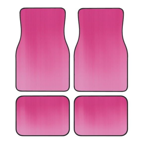 4-Piece Car Floor Mats Set, Gradually Pink Crystal Velvet Automotive Front & Rear Floor Liners, Universal Fit for Car, Truck, SUV