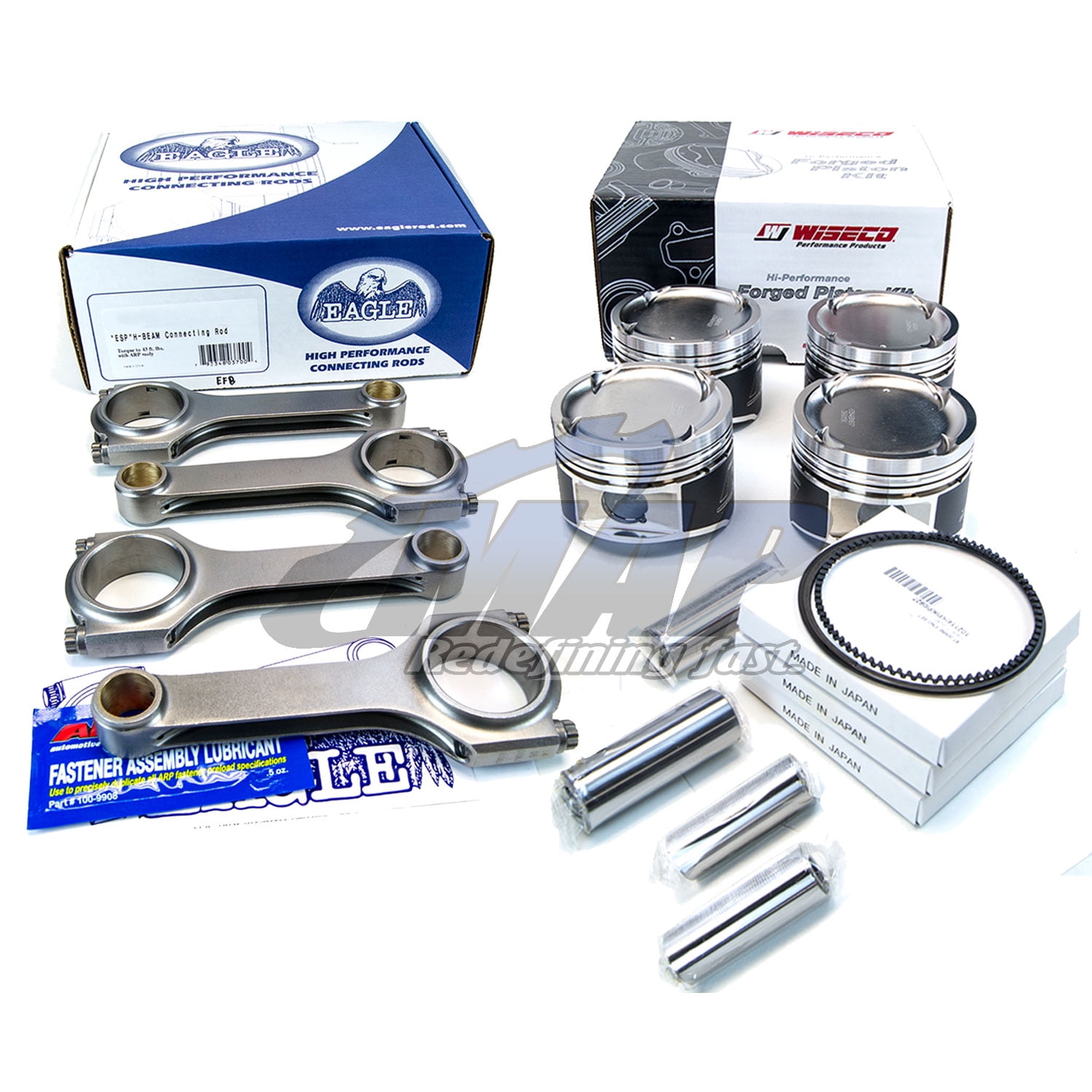 Wiseco Pistons Eagle Connecting Rods Kit for 1992-00 Honda Civic D16Z6 VTEC 1.6L