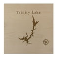 thumbnail image 1 of Trinity Lake Clair Engle Map 24x24" Wood Wall Art Office Decor Gift Engraved California, 1 of 3