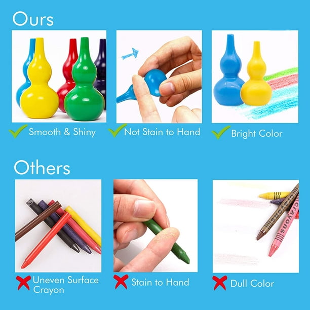 Crayons For Toddlers, Palm Grip Crayons Set 9 Colors Non Toxic