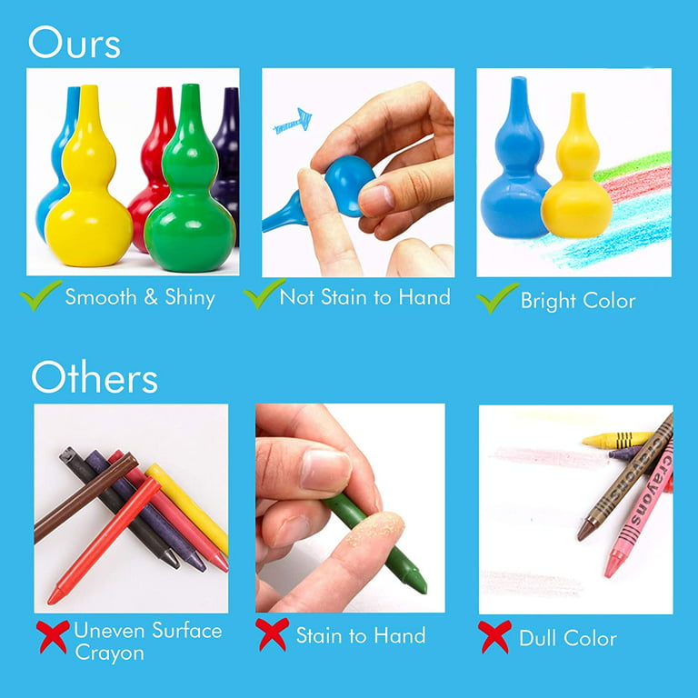 Toddler Crayons, Non-Toxic, 12 Colors Washable Safe Edible Crayons