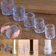 thumbnail image 1 of Clear Table Chair Legs Cap Feet Silicone Pad Covers Floor Protector Set, 1 of 5