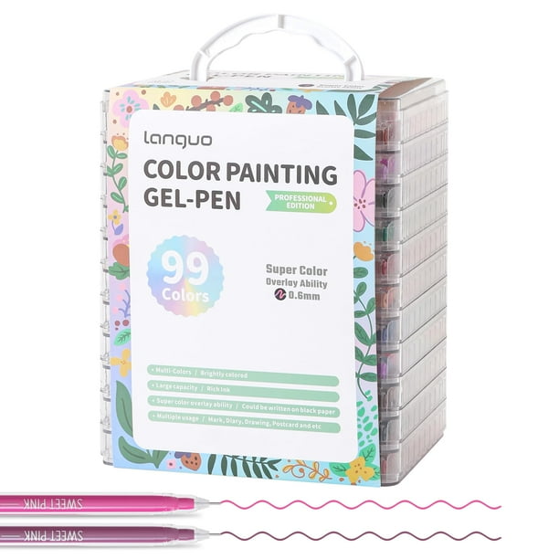 Set de bolígrafos de gel Languo de 99 colores para libros de colorear para adultos