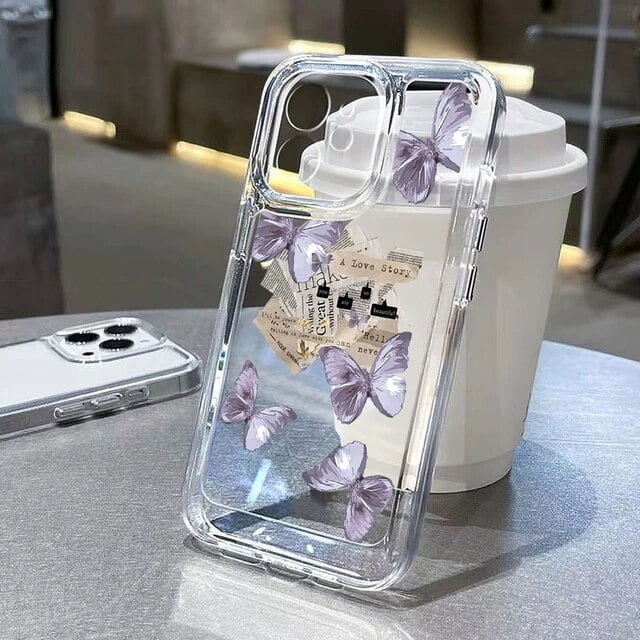 Colorful Butterfly Clear Phone Cases For iPhone 11 Case iPhone 13 11 12 14 Pro Max XR X XS 7 8 Plus SE 2022 2020 Soft Back Cover ZR