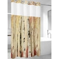 thumbnail image 4 of Autumn Branch Trees No Hook Shower Curtain Waterproof,Bathroom Curtains with Snap in Liners and See Through Top Window,Fall Forest Vintage Rustic Oil Painting Hotel Bathtub Curtains Shower 54"Wx78"L, 4 of 8