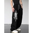 thumbnail image 7 of Black Y2K Baggy Gothic Sweatpants Y2K Men Emo Sweatpants 2000's Clothes Mens Baggy Track Pants, Elastic Waist Joggers for Gym Workout Hip Hop Streetwear Outdoor Casual Wear, 7 of 7
