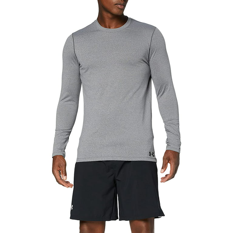 Under Armour Mens ColdGear Fitted Crew Long Sleeve T-Shirt Charcoal Light  Heather 019/Black XX-Large | Shirts
