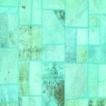 thumbnail image 1 of Ahgly Company Machine Washable Indoor Square Patchwork Turquoise Blue Transitional Area Rugs, 6' Square, 1 of 4