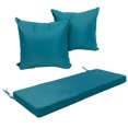 thumbnail image 2 of SHANNA Outdoor Bench Cushion with 2 Pillowcase, Waterproof Garden Bench Cushions for Outdoor Furniture, Patio Porch Swing Replacement Seat Pad with Ties, Blue, 48"x18"x3", 2 of 12