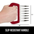 thumbnail image 5 of Meat Claws for BBQ Grilling, 7 Claw Food Shredding Fork, Red Stainless Steel by Gorilla Grip, 5 of 10
