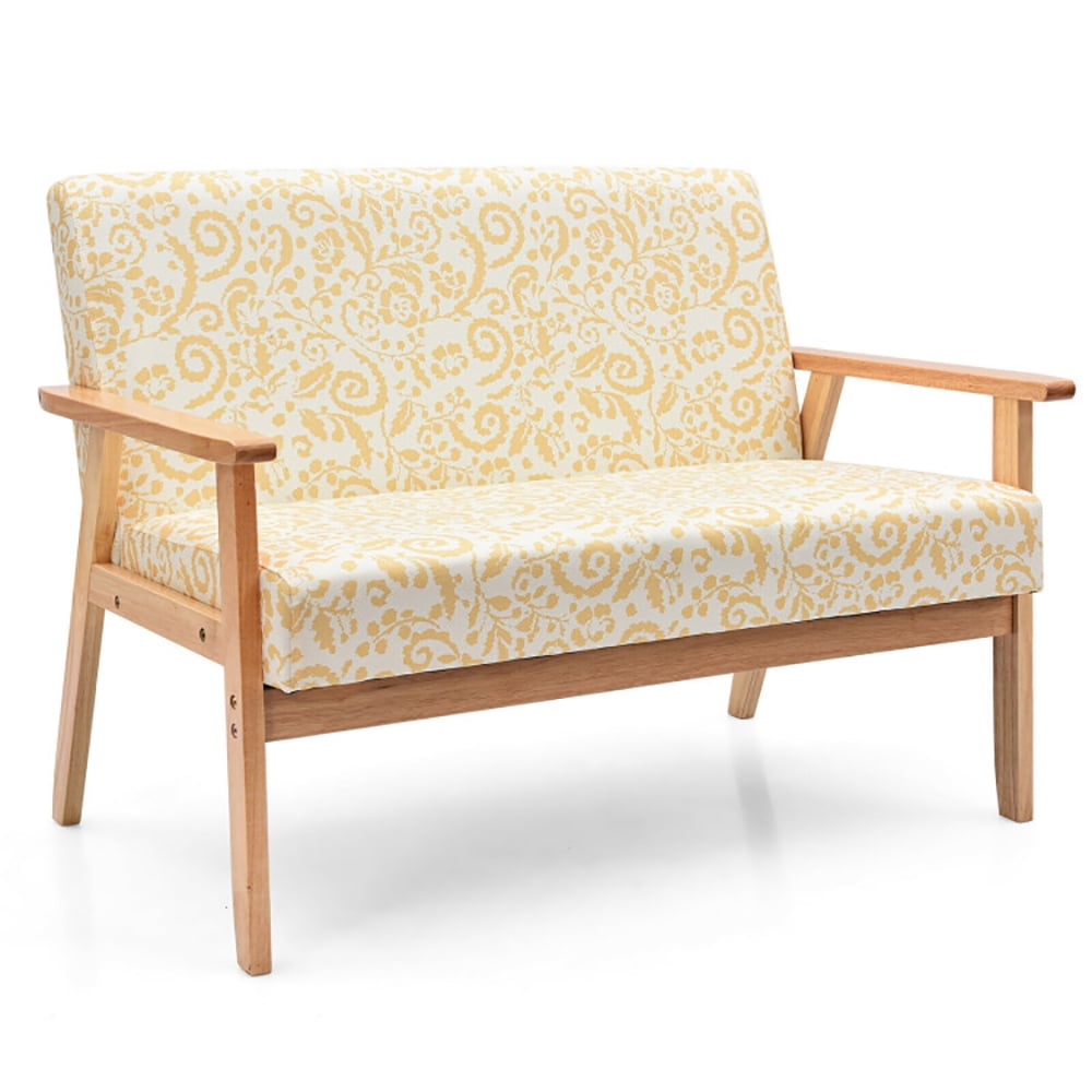Finihen Loveseat Sofa, 2 Seater Cushioned Couch for Small Spaces, Modern Fabric Loveseat Sofa Couch Upholstered 2-Seat Armchair, for Living Room, Bedroom, 2 seat, Yellow Finihen Loveseat Sofa, 2 Seater Cushioned Couch for Small Spaces, Modern Fabric Loveseat Sofa Couch Upholstered 2-Seat Armchair, for Living Room, Bedroom, 2 seat, Yellow