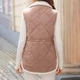 thumbnail image 5 of Akafmk Puffer Vests for Women,Sleeveless Winter Warm Jacket Coats,Fleece Jacket Zip Up Stand Collar Long Warm Drawstring Coat with Pockets Outerwear Coats Vests for Fall and Winter, 5 of 5