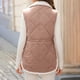 thumbnail image 5 of Chaquetas y abrigos casuales sin mangas y sin capucha para mujer, chalecos de invierno para mujer, chaqueta polar sin mangas, cuello alto con cremallera, abrigo largo cálido con cordón y bolsillos, ro, 5 of 9
