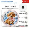 thumbnail image 3 of Round Glass Wall Clock, Floral Dachshund with Pink Glass Wall Clock for Homes, Bars, Offices, Man Caves, Garages, And Living Rooms. Also Makes A Great Gift., 3 of 8