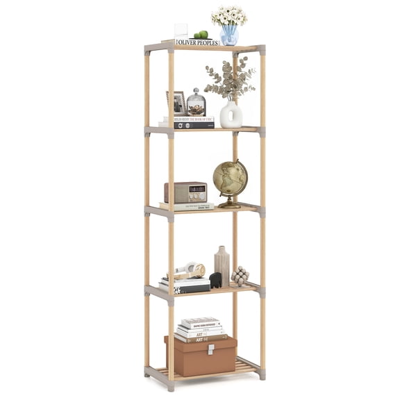 Gymax 5-Tier Bookshelf w/Open Shelves Freestanding Storage Organizer for Home Office