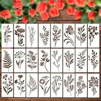 Reusable Flower Stencils, Qiopertar Under $5 Garden Fence Large Flower Stencils-DIY Decoration 2024 Reusable Floral Stencil For Painting Wooden Wall Hedge Patterns