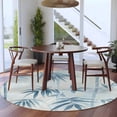 thumbnail image 4 of Bamboos Leaf Round Area&nbsp;Rug 7ft Blue Leaves Abstract Watercolor Art Non-Slip&nbsp;Washable Circle Rugs Soft Felt Indoor Floor Mat for Bedroom Kitchen Living Room Bathroom, 4 of 9