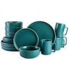 Gap Home Color Matte 16-Pieces Round Teal Stoneware Dinnerware Set