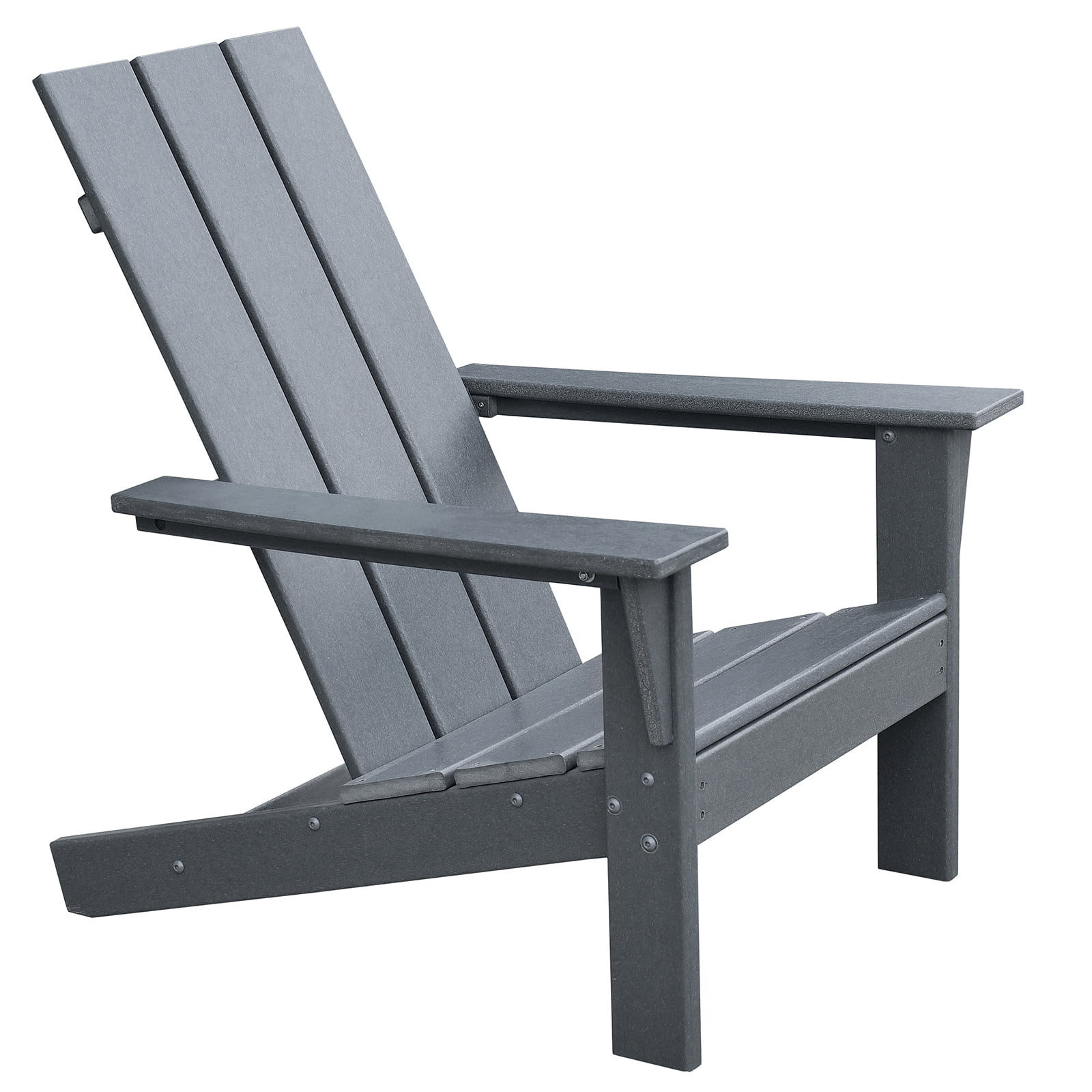 JP Outdoor Modern Adirondack Chair, Outdoor Oversize Plastic Fire Pit Chair,Gray