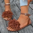 thumbnail image 7 of Women’s Flat Sandals Slip On Summer Gladiator Open Toe Braided Slingback Shoes,Flat Sandals For Women 2025 Comfortable Brown 8, 7 of 7