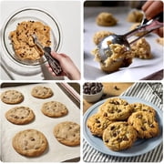 Cookie Scoop Set, 3 Pcs Ice Cream Scoop,18/8 Stainless Steel Cookie Scoop for Baking, Ice Cream Scooper with Trigger Release with Non-Slip Grip