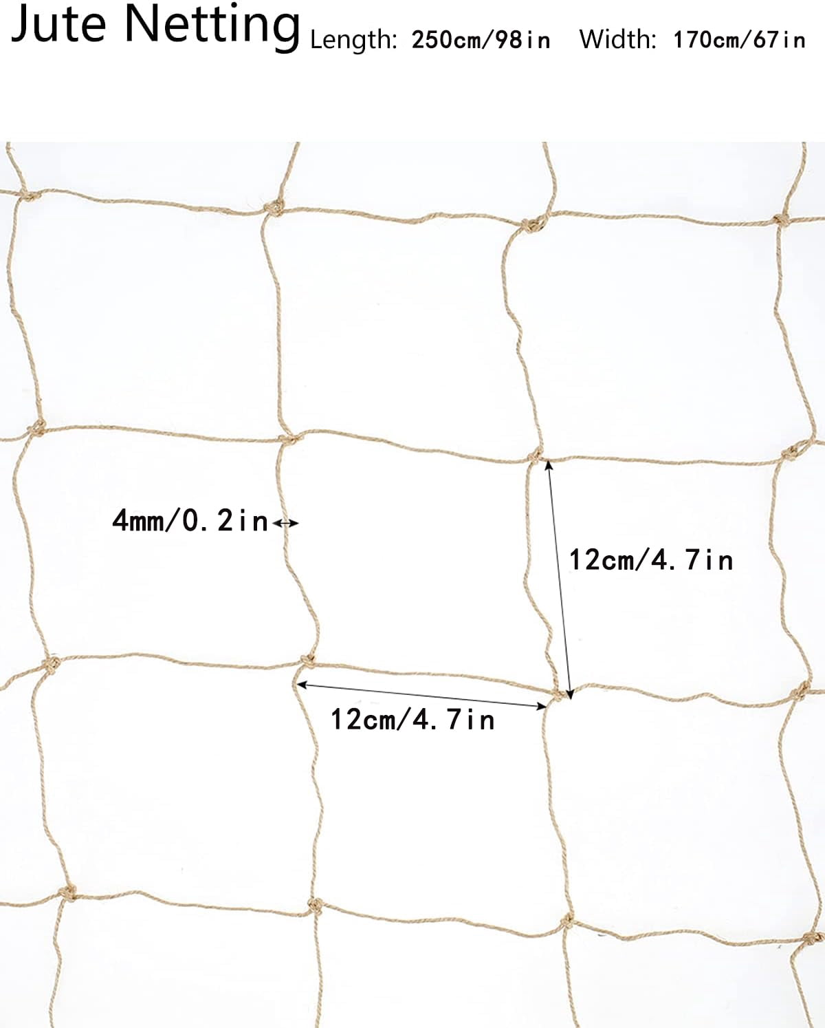 Plant Support Netting Yahome Jute Twine Trellis 5.6 x 8.2 ft Heavy Duty Garden Plant Trellis Netting for Climbing Plants Outdoor Indoor Grow Net for Cucumber Vine Tomatoes Peas Flower Fruits