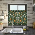 thumbnail image 4 of Yayeee Kitchen Curtains Tier Pair Light Filtering 27"x24" Rod Pocket Short Cafe Window Panel, Orange Flowers, 4 of 7