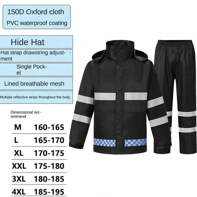 Two sets Reflective Raincoat Rain Pants Suit Duty Split Raincoat Sanitation Workers Labor Protection Outdoor Raincoat