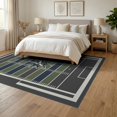 thumbnail image 3 of ODIKA 6'x9' Washable Area Rug Non-Slip, Chair-Friendly, Football Door Stadium Theme Symmetrical Field Footaball Doormat for Dining Room, Under Table, Office Décor, 3 of 7