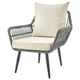 thumbnail image 3 of Cannes Rope Wicker 3-Piece Patio Conversation Set with Cushions, 3 of 5
