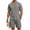 Gray, variant on Bovxnpu Men 2 Piece Linen Set Beach Outfits Cotton Linen Men Short Sleeve Button Collar Shirt Beach Shorts Set