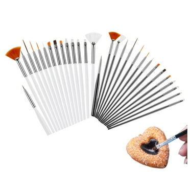 Naisfei 30 PCS Pastry brush，Cake decorating kit，Fondant tools，Food safe paint brushes，DIY Cookie decorating supplies，for Sugar Cookie Candy Icing Cake Decoration