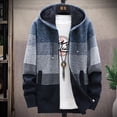 thumbnail image 2 of Suéter grueso con forro polar para hombre, abrigo de talla grande para hombre, cárdigan con capucha y sombrero, diseño con capucha, forro polar grueso, 2 of 6