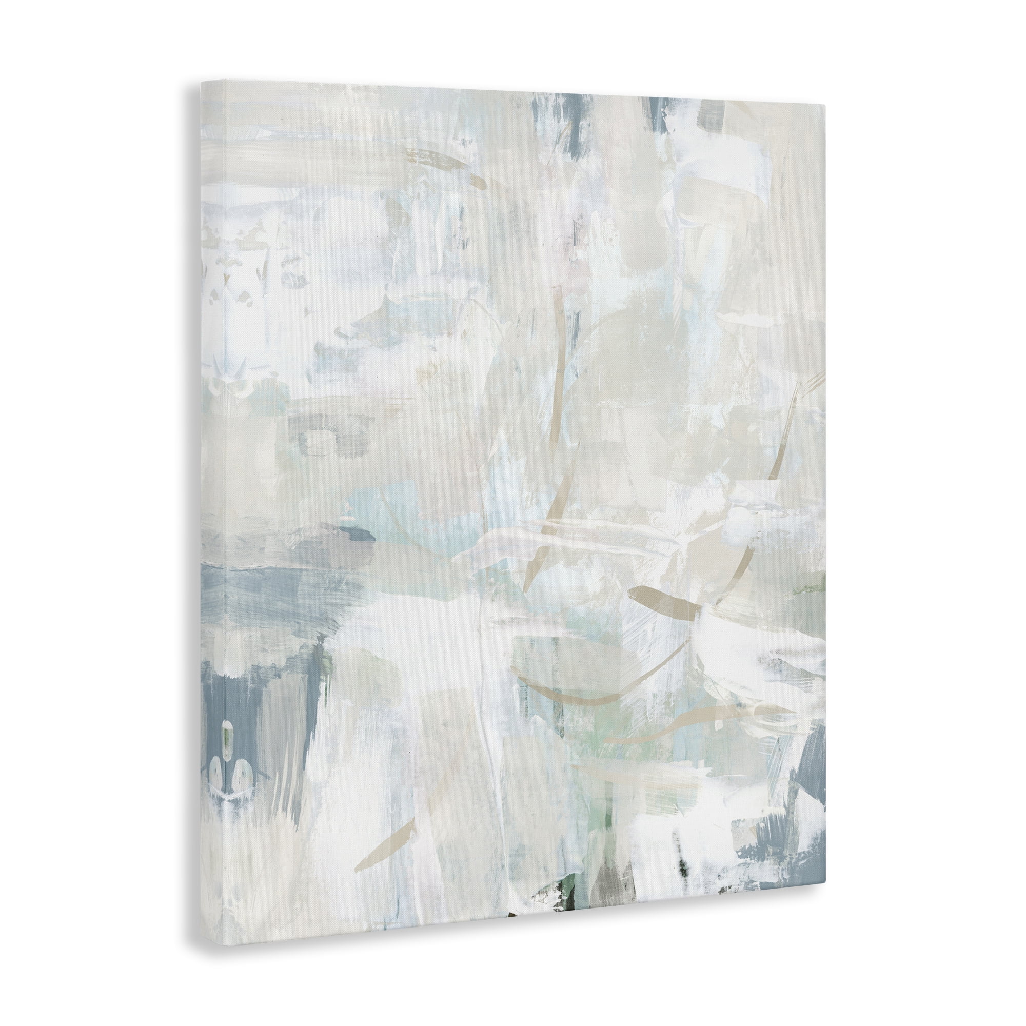 Stupell Industries Faded Off-White Abstract Abstract Painting Wrapped Canvas Art Print Wall Art, 16 x 20