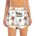 thumbnail image 2 of Rateoe Cute Farm Printed 2 in 1 Women's Workout Shorts for Athletic Gym Running Shorts with Phone Pockets-Medium, 2 of 7