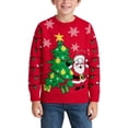 thumbnail image 5 of MIXUE Toddler Girls Sweaters Holiday Pullover Xmas Tree Print Kids Sweater Winter Christmas Day Boys Knit Outerwear, 5 of 9
