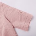 thumbnail image 6 of Baberdicy Embroidered Linen T-Shirt - Women's Round Neck Short Sleeve Top, Casual Breathable Cotton Blend Summer Tee with Floral Stitching (Pink | 3XL), 6 of 9