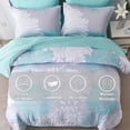 thumbnail image 2 of Davulos Floral Comforter Set King Size 7 Piece Green Flower Bed in a Bag, Elegant Floral Comforter with Sheet Set, Reversible King Bed Set Soft Microfiber Bedding Set for All Season, 2 of 8